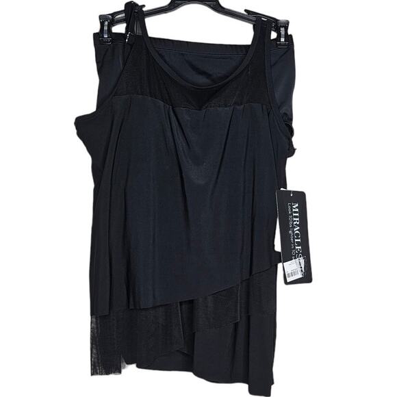 NEW Miraclesuit 8 Mirage Tankini Black Sheer Panel Slimming Swimsuit Classic - Picture 2 of 5